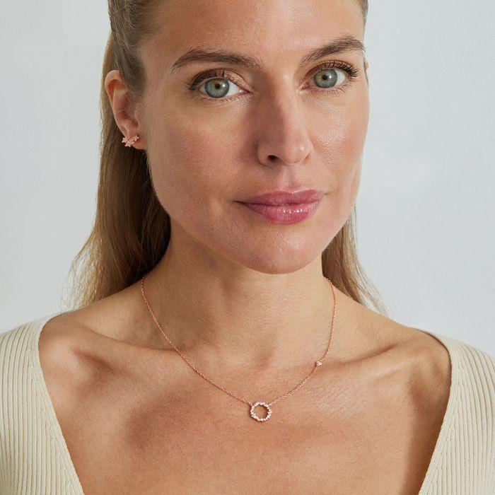 Collier - Thilak - Argent 925 - Plaqué Or Rose 18 Carats - Zircone - Taille Unique
