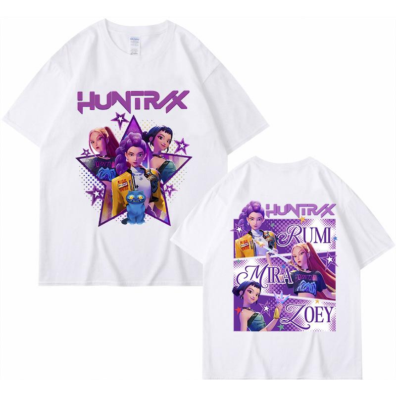 100 Cotton Kpop Kpop Demon Hunters Film Graphic TShirt Unisex Women High Quality Fashion Casual Unisex Girls Top Tee Oversize