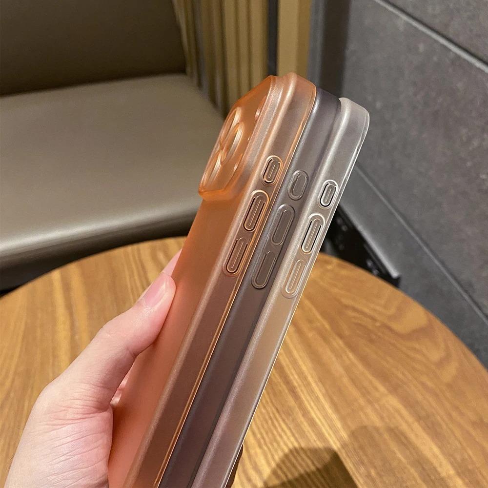 Ultra Thin Clear Matte Shockproof Phone Case For iPhone 17 16 12 15 13 14 Pro Max 17Pro 17 Air Translucent Lens Protection Cover