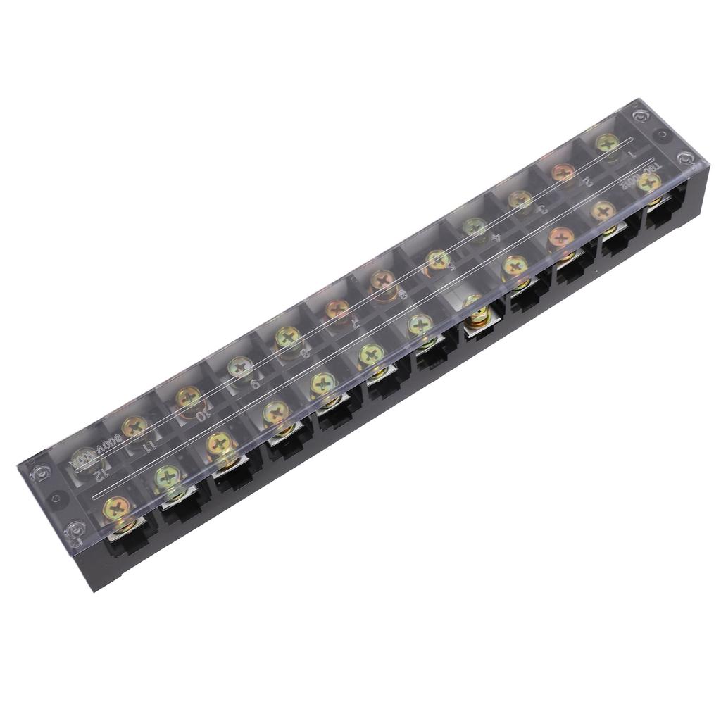100A Terminal Strip Dual Row Large Current Wire Barrier Block Terminal Strip with Transparent Cover