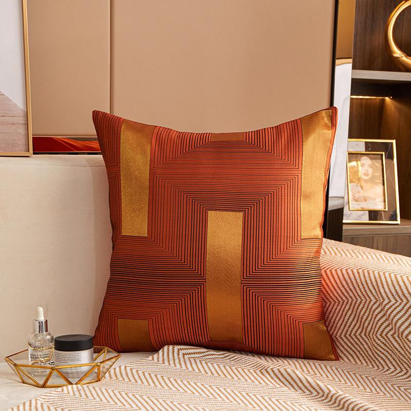 45x45cm Simple Jacquard Square Cushion Cover Polyester Geometric Pattern Throw Pillowcase Decorative Pillows for Sofa Decor Home