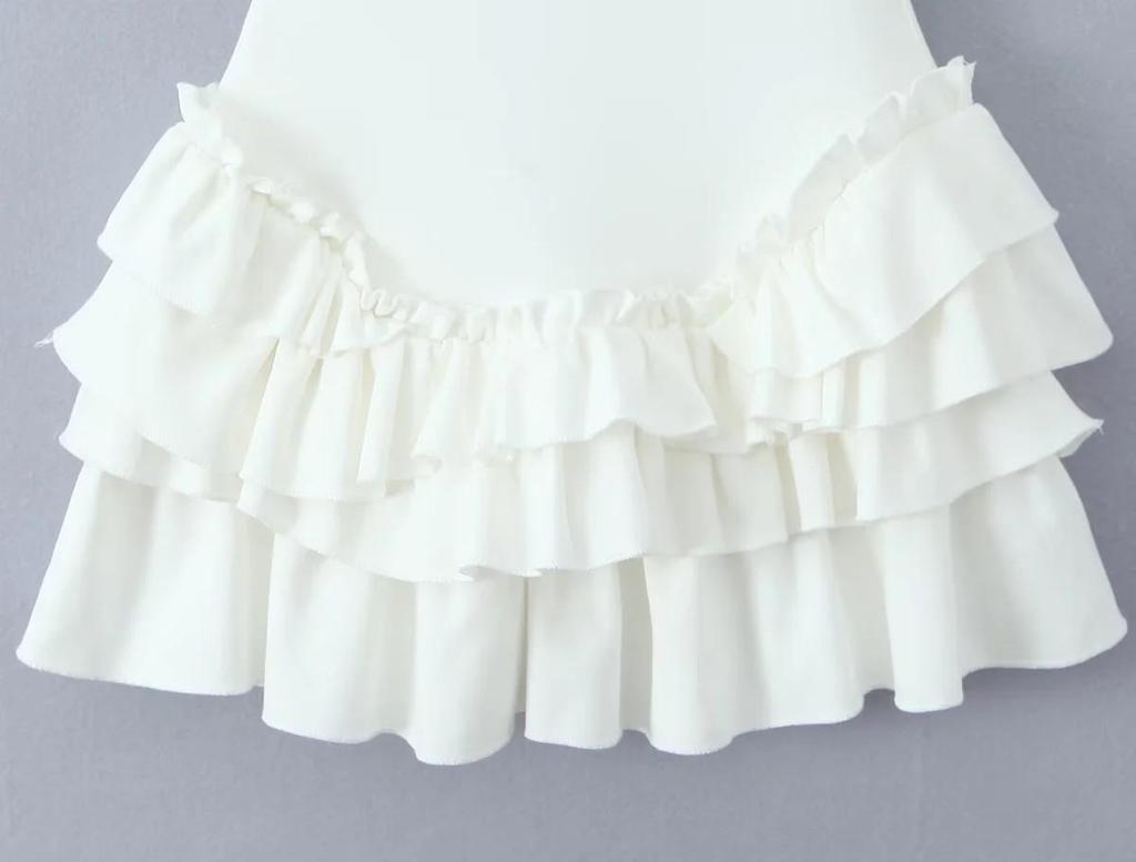 Chic French Square Neck High Elastic Sleeveless Mini Dress - Spring/Summer 2025 Collection