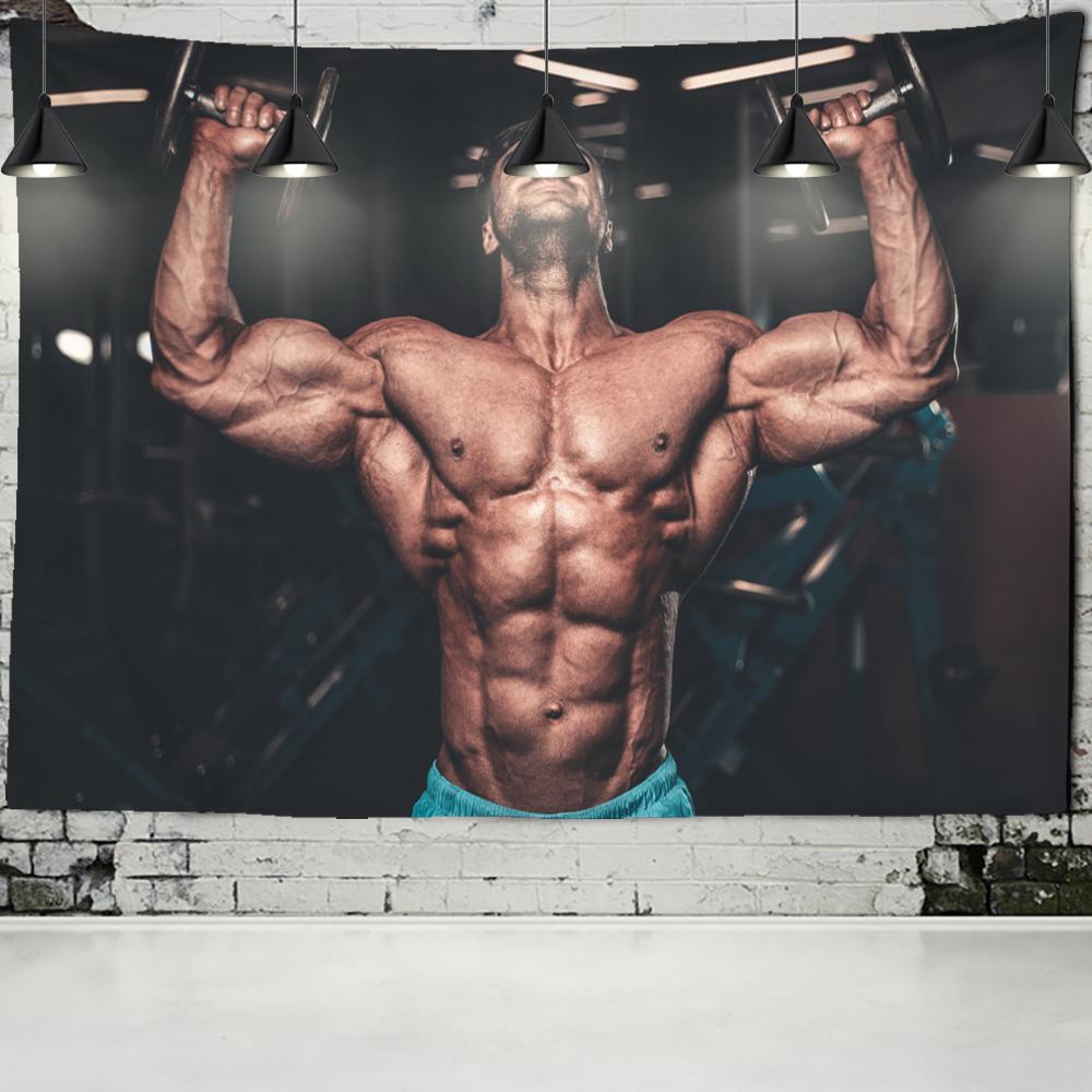 Sexig Muskulös Man Väggbonad Väggupphängning Hippie Tapiz Konst Enkel Mystik Sovrum Sovsal Heminredning Bakgrundsduk