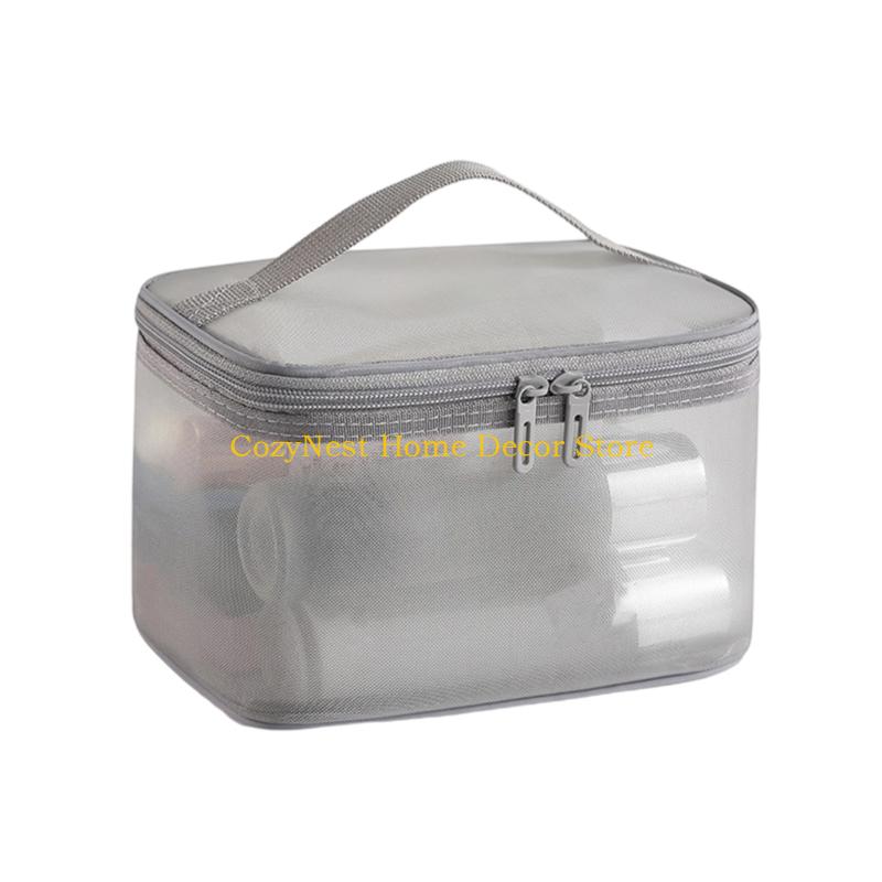 

92MF Foldable Mesh Cosmetic Storage Bag Spacious Two Layer Organizing Makeup Brushes Skincare Products Travel 1