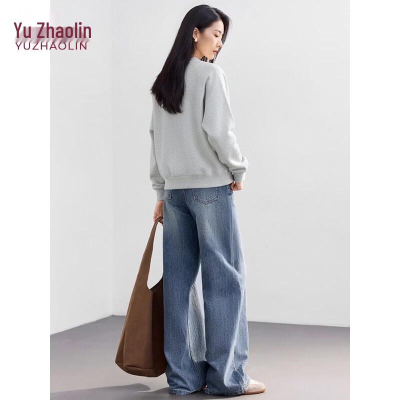 Yuzhaolin Women's Letter Print Round Neck Sweatshirt