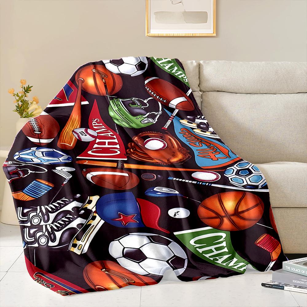 3D New Arrive Football Sports Theme Flannel Blanket for Bed Bedroom Sofa Picnic,Throw Blanket for Cover Outdoor Leisure Trip Nap