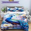 3pcs Peacock Feather Duvet Cover Set, Soft Comfortable Duvet Cover,Guest Room (1*Duvet Cover + 2*Pillowcase, Without Core) yy251104141
