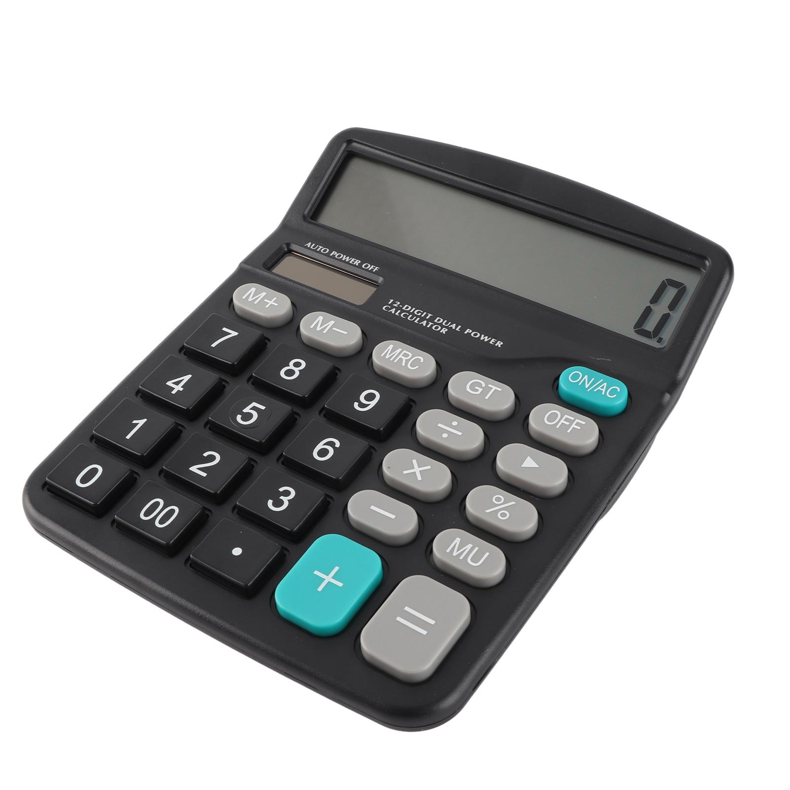 

Solar Calculator 12 Digit Large LCD Display Solar and Battery Dual Power Desktop Calculator for Office