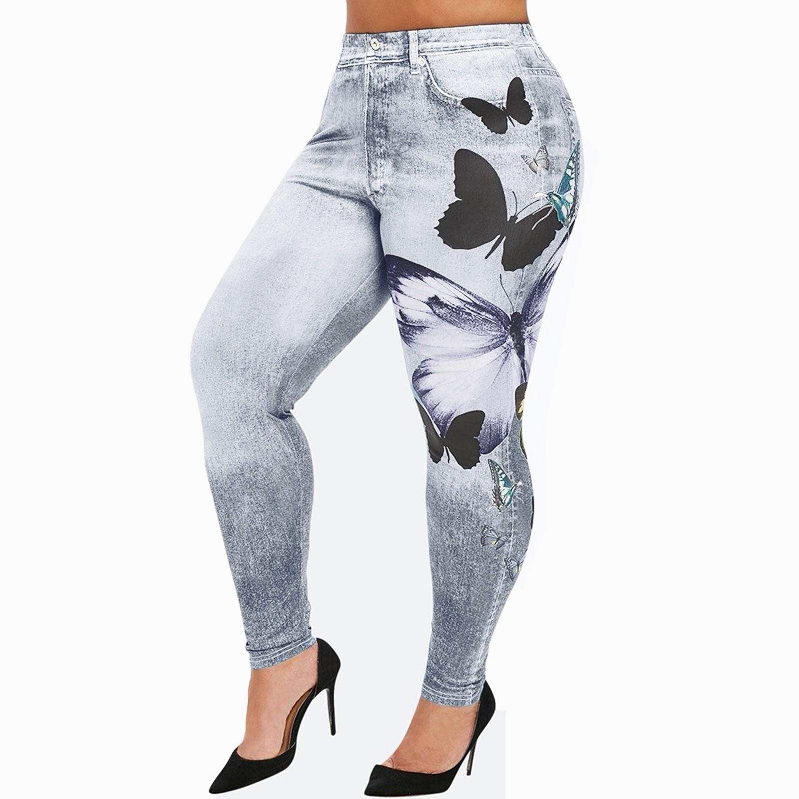 

Жіночі повсякденні легінси великого розміру, імітація ковбойського стилю, еластичні укорочені штани S