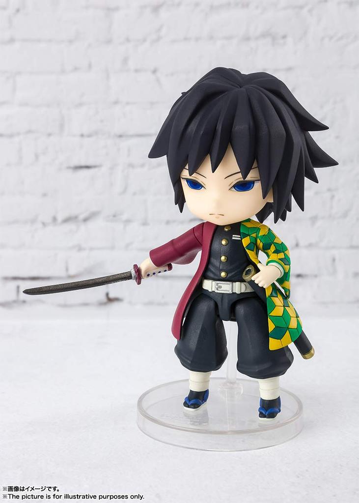 TAMASHII NATIONS Figuarts mini Demon Slayer: Kimetsu no Yaiba Giyu Tomioka, approximately 90mm, PVC/ABS painted action figure