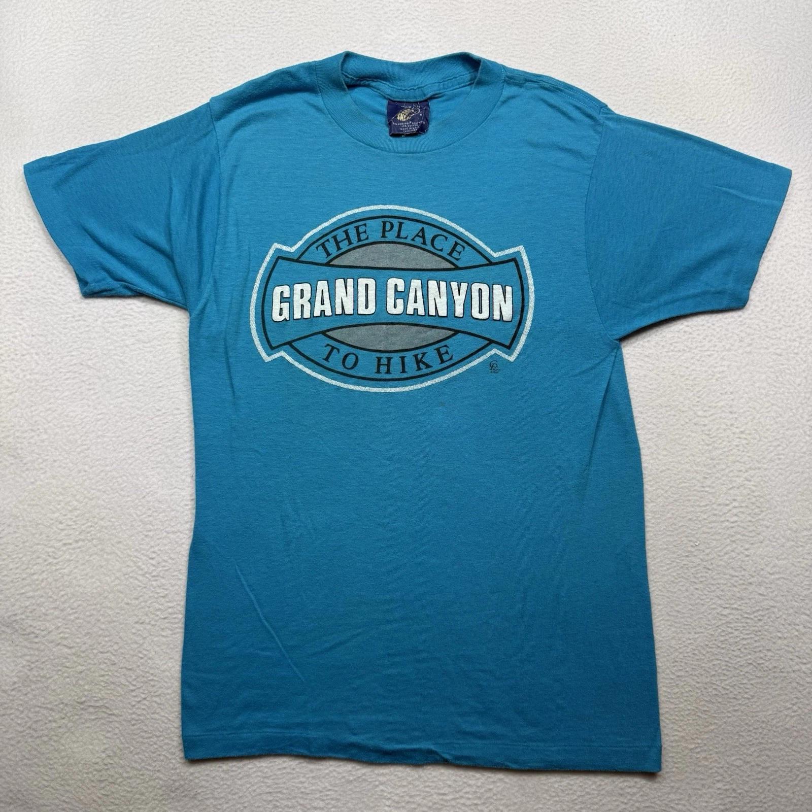 

Grand Canyon Hiking T-Shirt Sz M Made USA Sneakers Tag S/S Vintage 80s XL