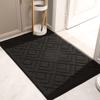 Luxury Black Entrance Carpet: Cuttable, Stain-Resistant, Easy-Clean, High-End Feel for Living Room.