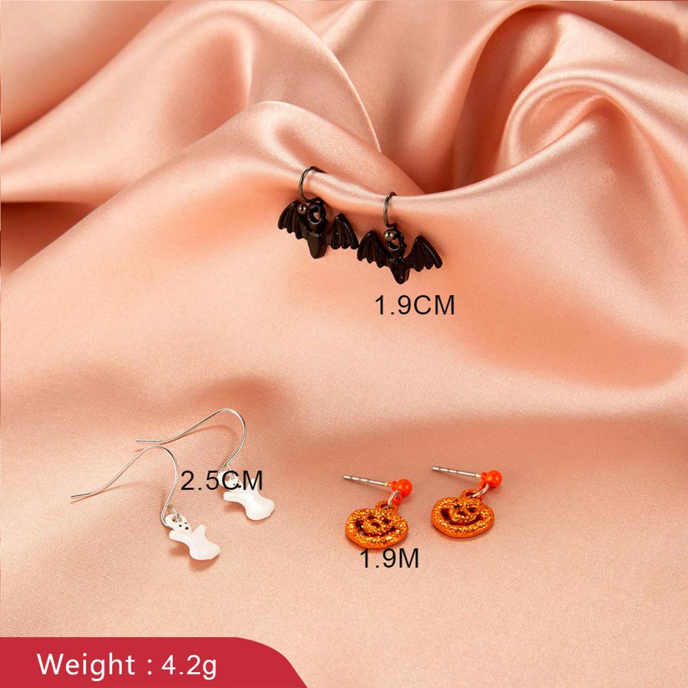 Halloween Bat Pumpkin Ghost Earrings Women Funny Creative Ear Studs Jewelry Gifts For Girls
