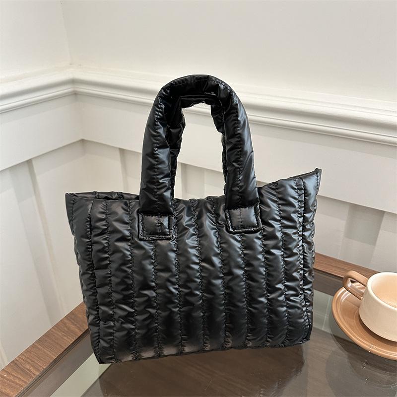 

Большая вместительная сумка женская зимняя модная женская сумка через плечо 2025 года холщовая универсальная сумка-тоут классная сумка чёрный