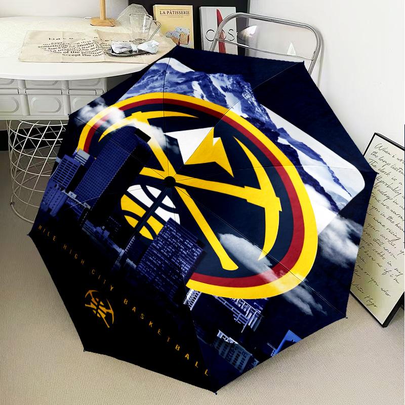 Nuggets Logo Art Umbrella Folding umbrella, automatic umbrella 8-Frame for Travel, camping Use Gift for Halloween Christmas