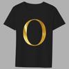Fashion T-shirt Black Men's 26 English Letters Gold Printing Pattern Series Casual Round Neck Commuter Comfortable Top T-Shirts Men’s