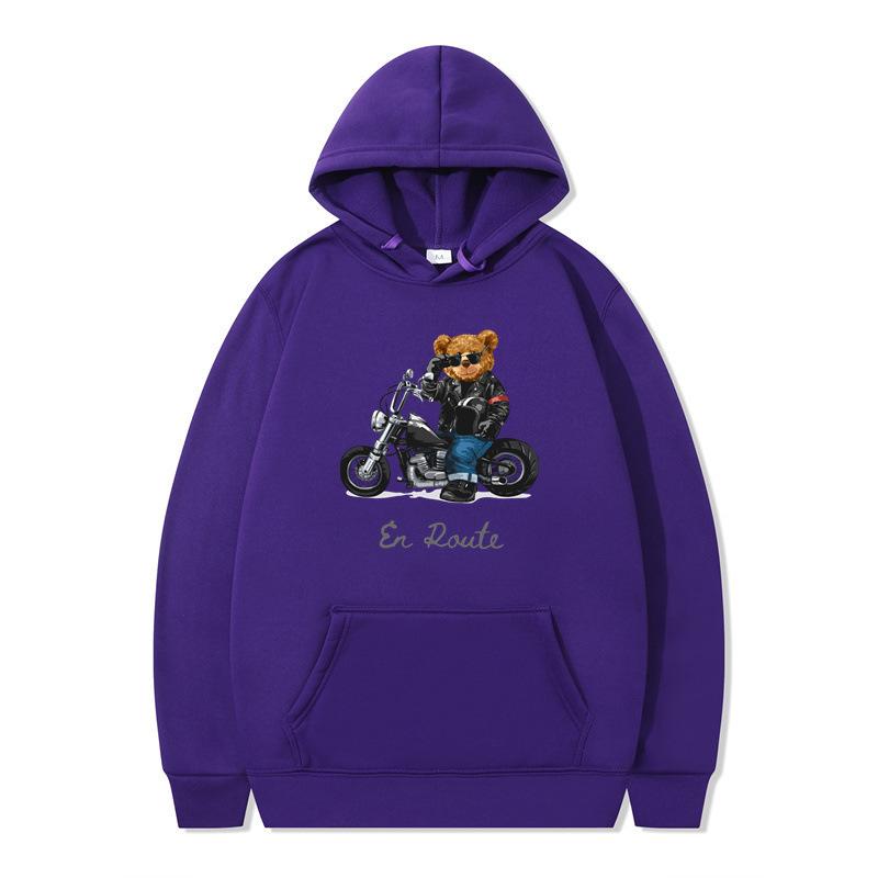 New hooded sweater sports car rich bear men's and women's clothing autumn and winter loose