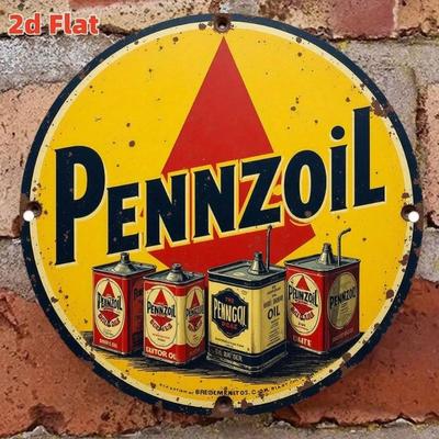Vintage Pennzoil Metallblechschild Retro Wanddekor Werbekunst Rustikales Garagendekor