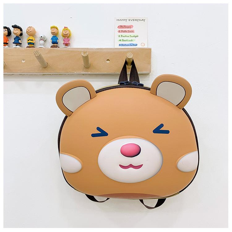 Shell Childrens Backpack Cartoon Bear Snacks Bag Waterproof Stationery Storage