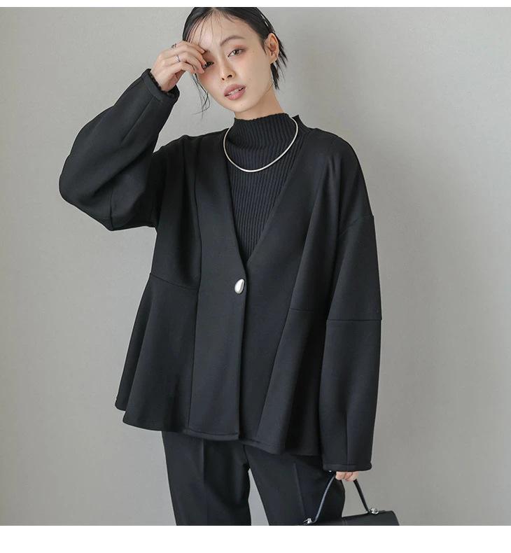 V-neck Ruffle Waist-Cinching Slim Short Jacket for Women - Spring/Autumn 2025 Collection