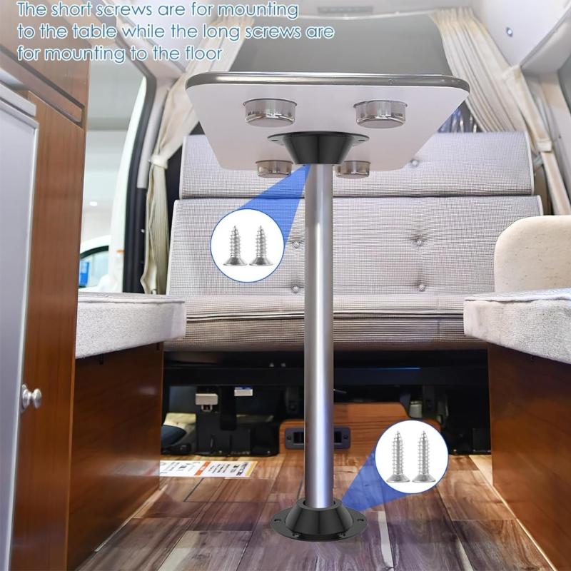 Dinette Table and Floor Mount Base Aluminium Pedestal Table Base Flange Table Leg Base with Mounting Holes