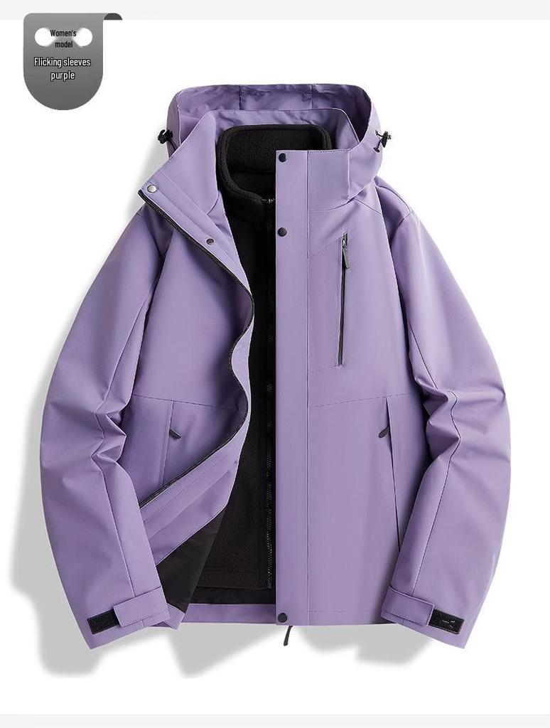 Woodpecker 3-in-1 Windproof Jacket with Removable Fleece Lining for Men & Women – Autumn/Winter Casual Outerwear