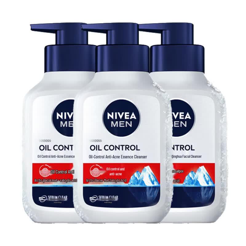 NIVEA Men Oil Control Anti-Acne Facial Cleanser (3-Pack)