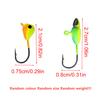 50Pcs Winter Ice Fishing Hooks Glow Ice Jig Bait 1.2-2.6g Jigging Fishing Lure Ice Jigs for Crappie Panfish Fishing Gear