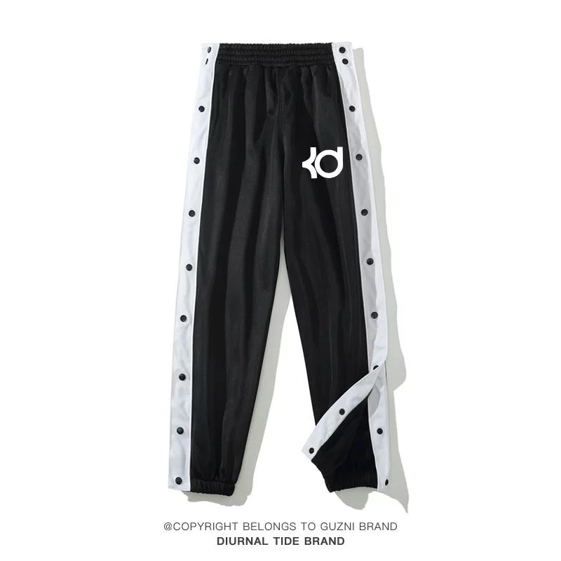 Owen Same Style Row Button Pants Appearance Warm-up Training Basketball Shorts Seconds off Full Open Buckle Breathable Quick-Drying Sports Casual