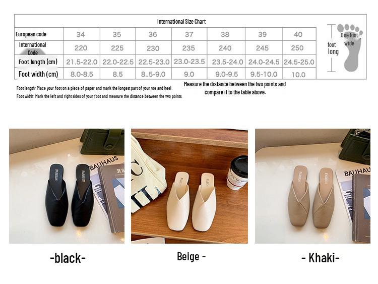 Women's Summer Closed Toe Outdoor Mules - Flat Bottom Beach Slippers