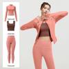 Juyitang Spring & Autumn Seamless Yoga 3-Piece Set: Slim-Fit Fitness & Running Outfit