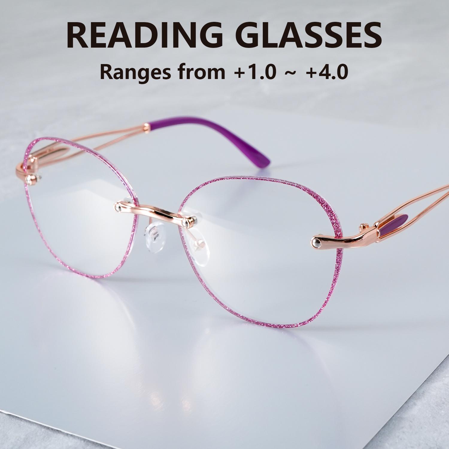 

Ретро Овальные Очки для Чтения для Мужчин и Женщин - Увеличение от +1.00 до +4.00, Для Работы в Офисе и за Компьютером, Модные Очки для Чтения 4