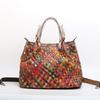 Ethnic Style Handmade Bag Woven Leather Commuter Large Bag Cowhide Tote Bag Portable Shoulder Bag Genuine Leather Women'S Bag