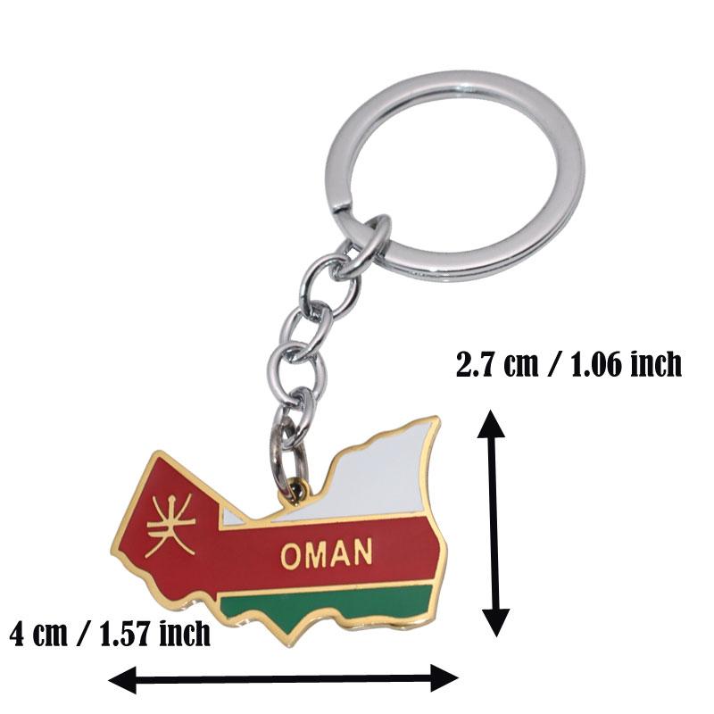 zkd OMAN map OMAN flag Key Chains stainless steel key ring золотой