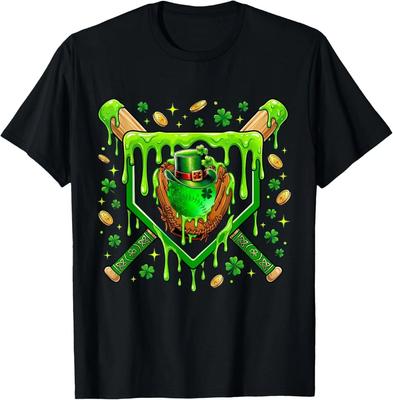 St Patricks Day Baseball Ice Cream Boys Mens Baseball Player T-Shirt