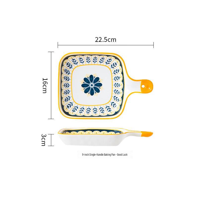 Huazao Baijia ME Nordic Ceramic Baking Dish 9-inch Single Handle Baking Dish