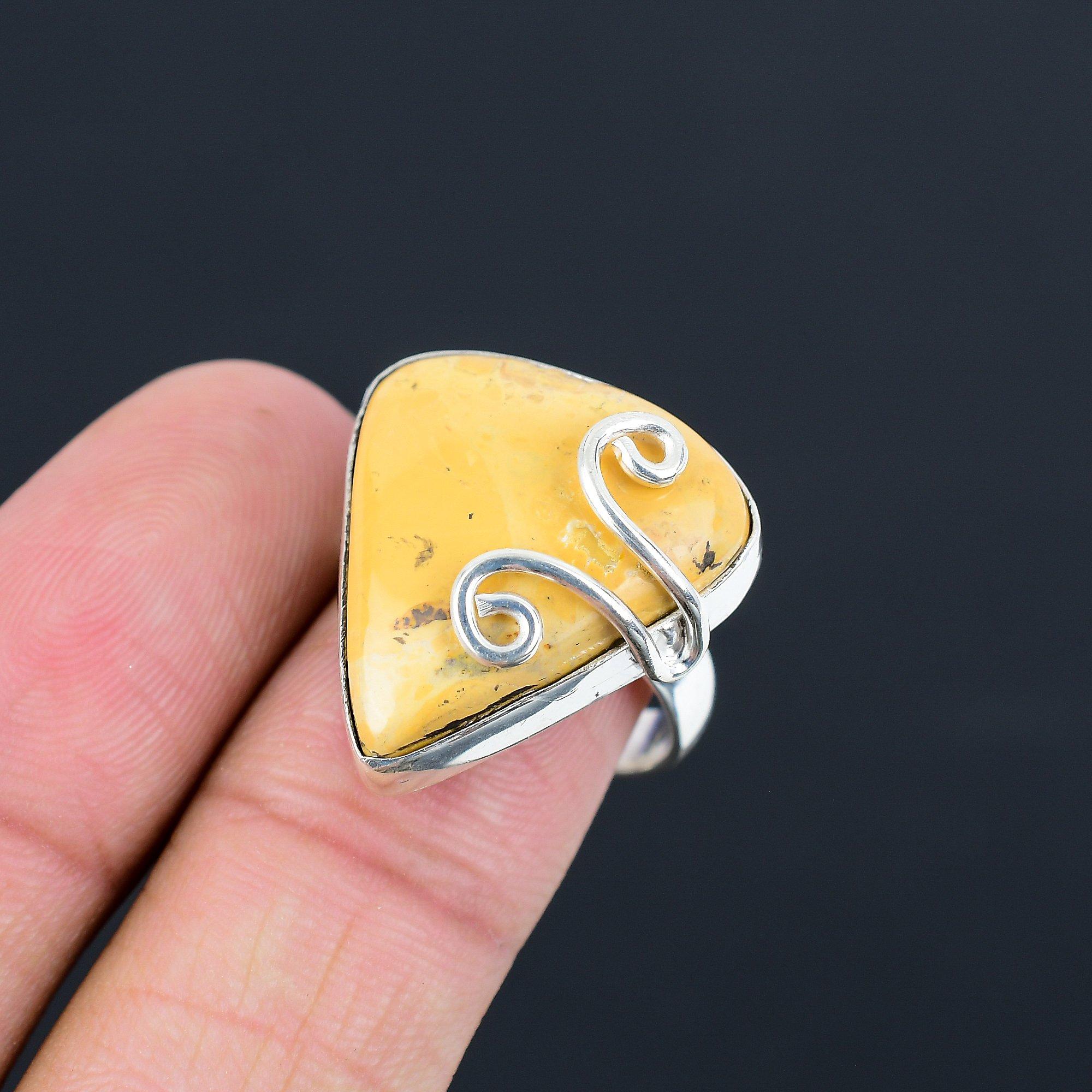 Натуральный Малигановый Яшма Неприменимо Обещание Кольцо на День Рождения Стерлинговое Серебро 925 9