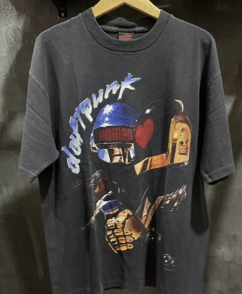 

Футболка группы Daft Punk Унисекс Хлопок Подарок Для Мужчин Женщин Футболка S5XL Унисекс Футболка S