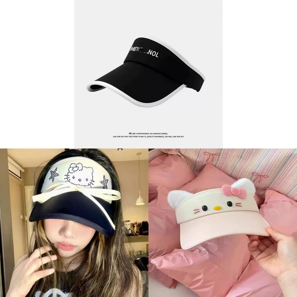 Hellokitty Sun Protection Hat With Wide Brim For Girls Summer Sunshade Cap
