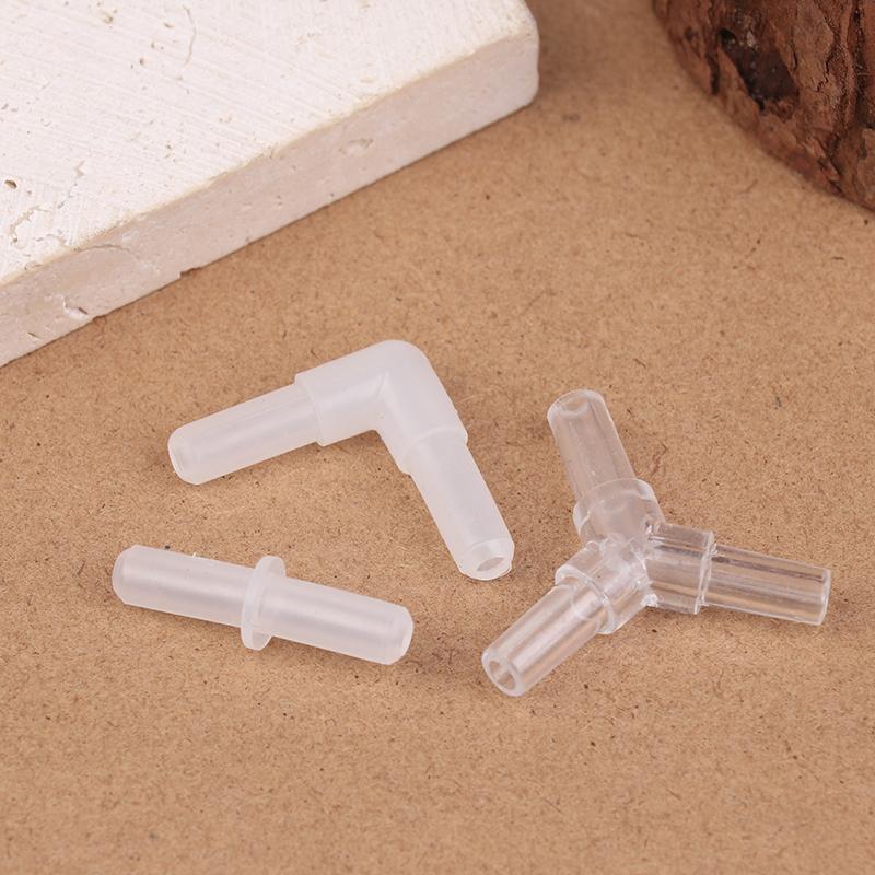 10Pcs Aquarium Airline Tubing Connectors Plastic Valve Joints Fish Tank Transparent Air Tube Adapters For 4Cm Id Air Line Hose