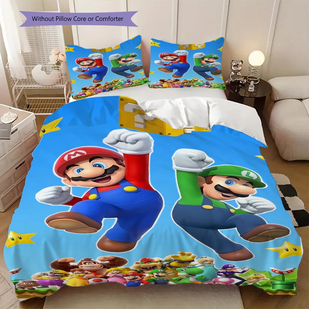 Super Mario Print Soft Comfortable Duvet Cover, Children's Bedding Set Gift, Extra Large Size, Various Sizes Available LXR92