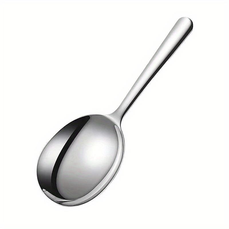 [2pcs Stainless Steel Spoons] 2pcs Heavy-Duty Commercial & Home Kitchen Spoons - Large Serving Spoons with Heat-Resistant Short Handle, Drainage Holes