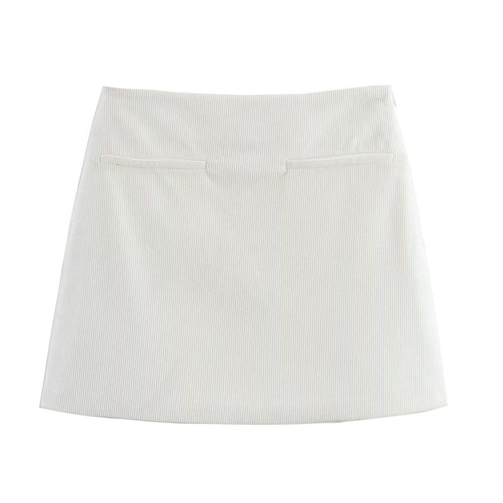 2024 Winter Women's European-American Style Corduroy Mid-Waist Mini Skirt