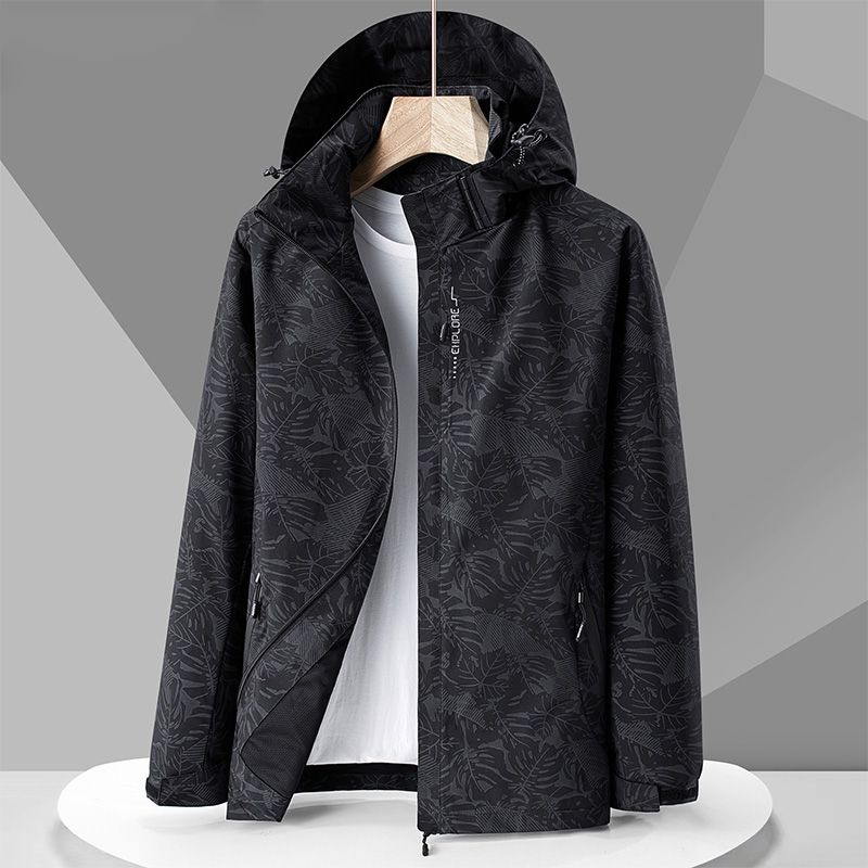 Men Women Couple Thin Windproof Waterproof Printed Sports Windbreaker Casual Coat