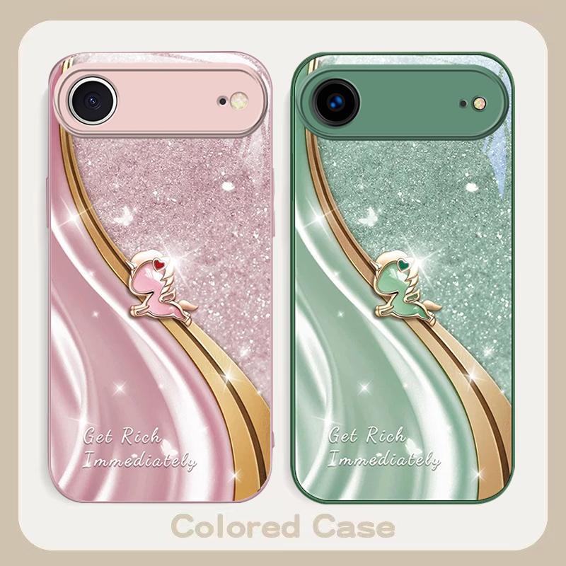 Ein verträumtes lila Einhorn Für iPhone 17 Air 16 E 15 14 13 Plus 12 mini 17 Pro Max 11Pro XR Xs 16E 7 8 11 Gehärtetes Glas Handyhülle