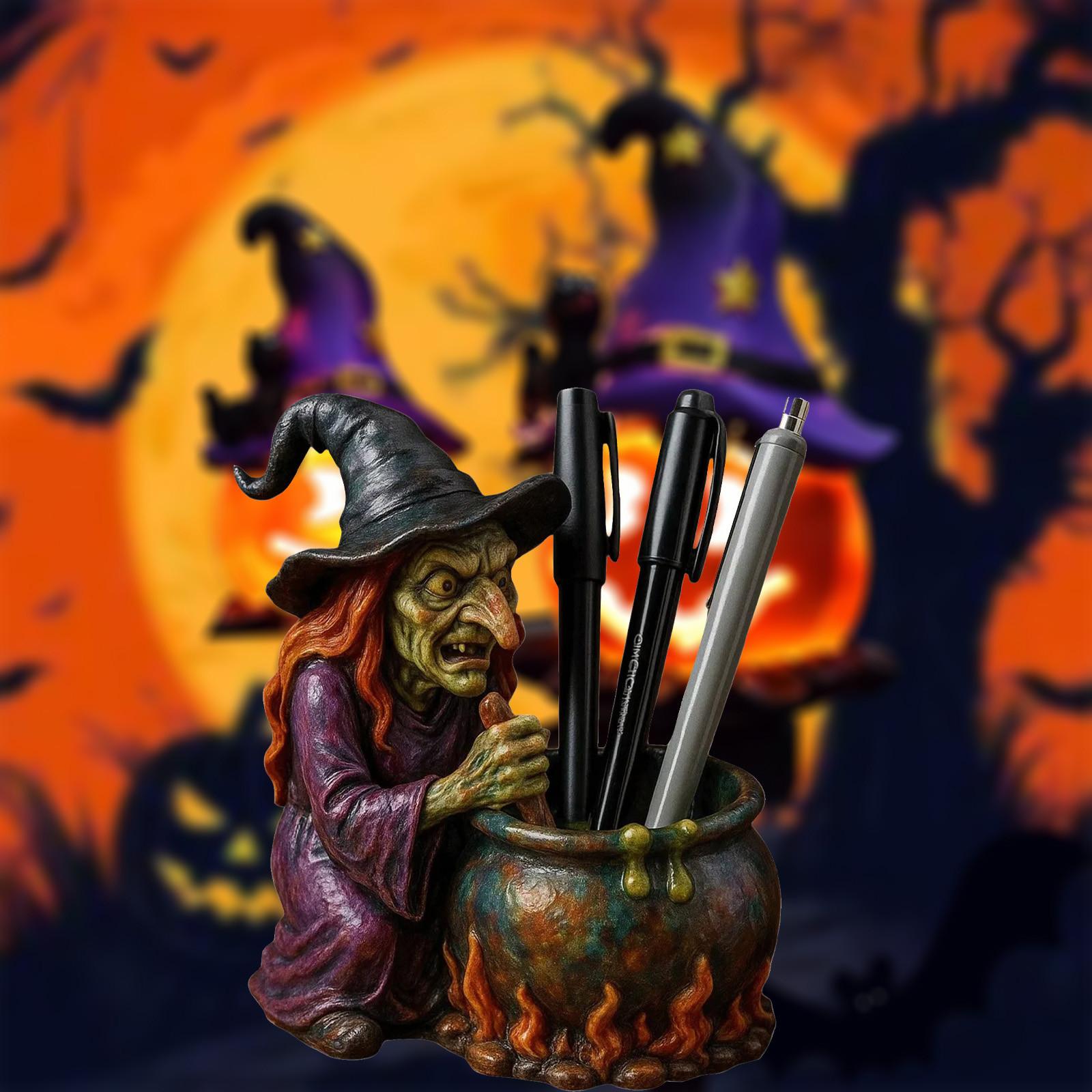 

Подставка для ручек Ведьмин котел Хэллоуин Статуэтка Украшение One Size