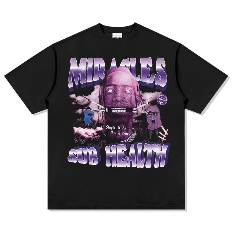 

Travis Scott Miracles Graphic T-Shirt Unisex s Oversized Hip Hop Streetwear Cotton Casual Tee Harajuku Fashion Loose Fit Top 2XL