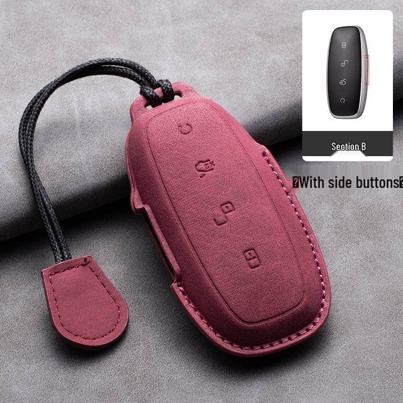 2022 Denza D9 Key Case: Woolen Leather Full Cover for Model N7 EV/DM-i PHEV