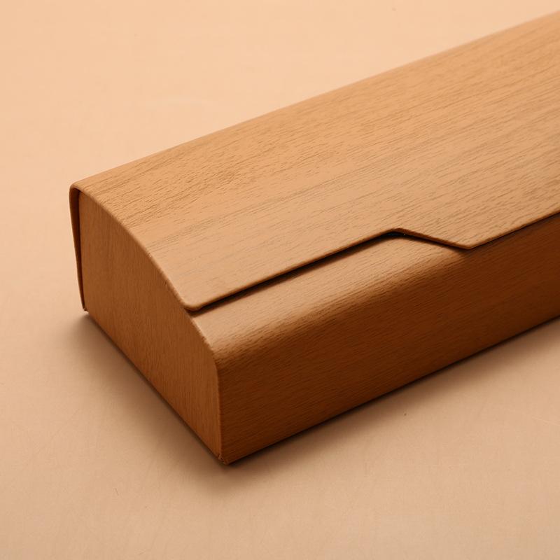 Wood Grain Style Clamshell Glasses Case Can Be Fitted with "Presbyopia Glasses" and "Myopia Glasses" Anti Stress Glasses Case