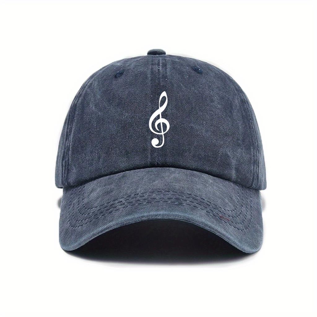Music note printed baseball cap, urban retro outdoor casual cap, street fashion men's and women's duckbill cap